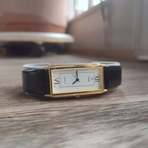 Gold and Black Rectangular Watch